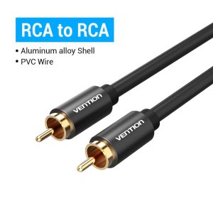 Premium Gold-Plated RCA Audio Cable - 1M